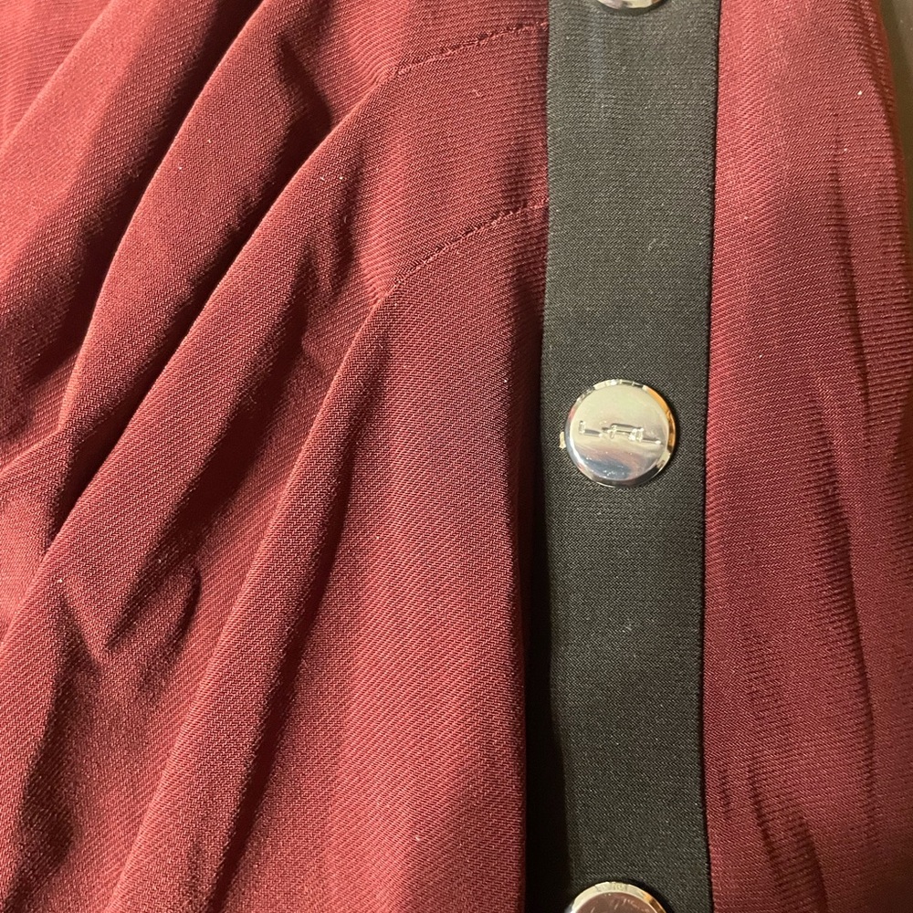 Lauren Ralph Lauren Burgundy & Black Sleeveless Sheath Dress – Size 14 - Picture 4 of 6